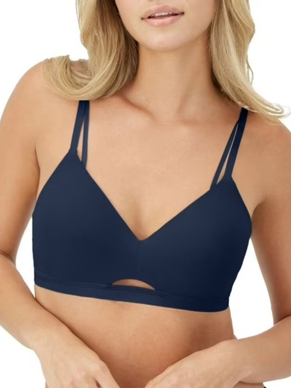 NEW Maidenform Wire-Free Lifting Bra Navy Blue Women's XL Comfortable Support